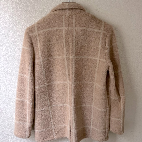 💎EUC💎 Z SUPPLY Anna Eyelash Plaid Blazer One Button Saddle Windowpane - Picture 7 of 9